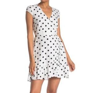 J. Crew White with Black Polka Dot Mini Dress, Women's Size 4